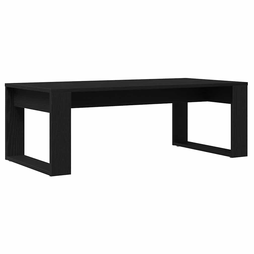 Salontafel Zwart Eiken 102 x 50 x 35 cm Bewerkt hout is nu te koop bij PeponiXL, paradijselijk wonen!