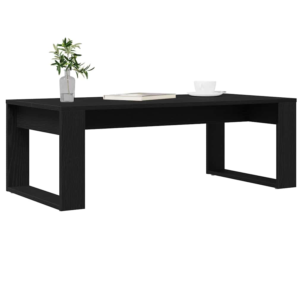 Salontafel Zwart Eiken 102 x 50 x 35 cm Bewerkt hout is nu te koop bij PeponiXL, paradijselijk wonen!