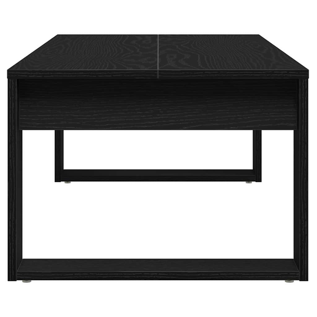 Salontafel Zwart Eiken 102 x 50 x 35 cm Bewerkt hout is nu te koop bij PeponiXL, paradijselijk wonen!