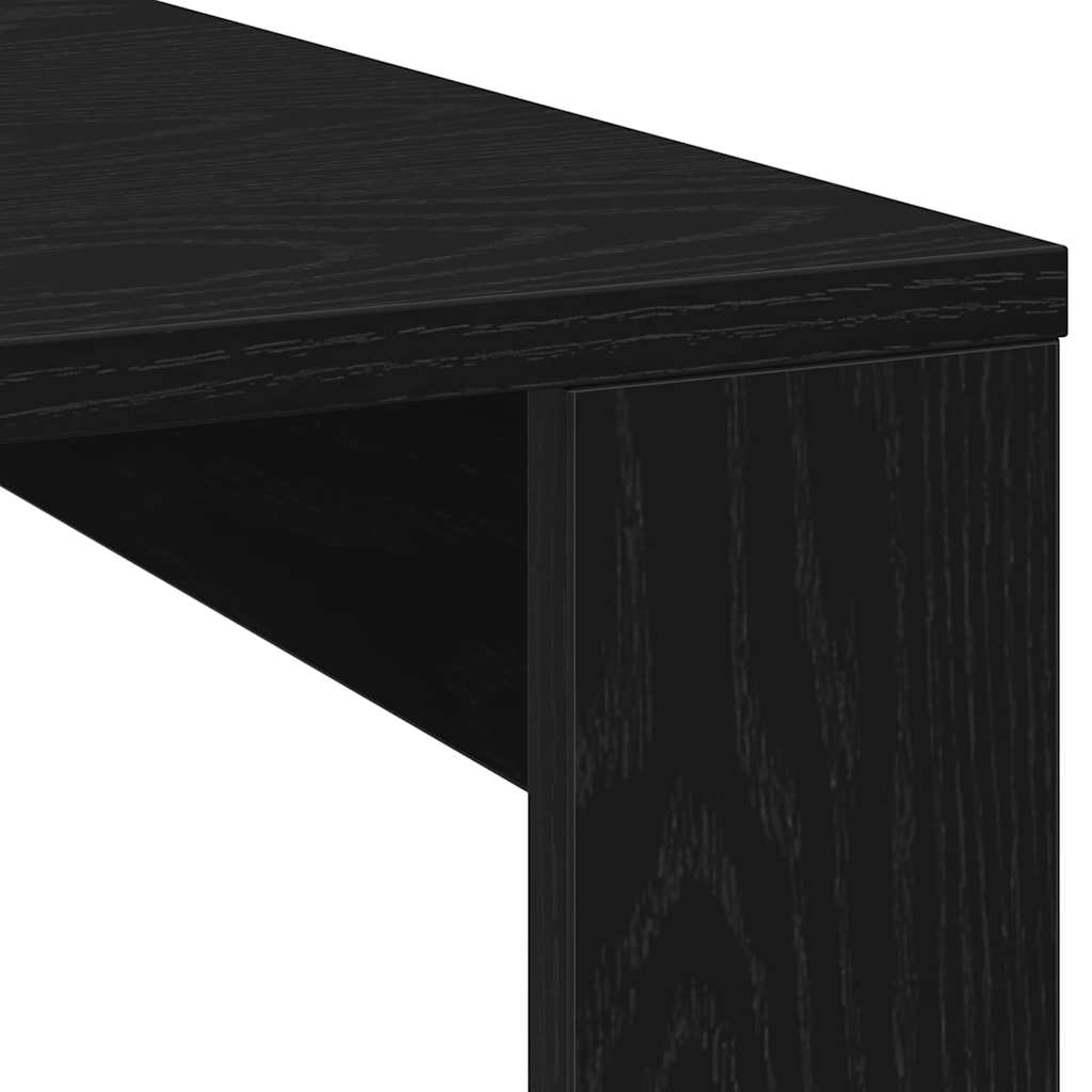 Salontafel Zwart Eiken 100 x 100 x 35 cm Bewerkt hout is nu te koop bij PeponiXL, paradijselijk wonen!