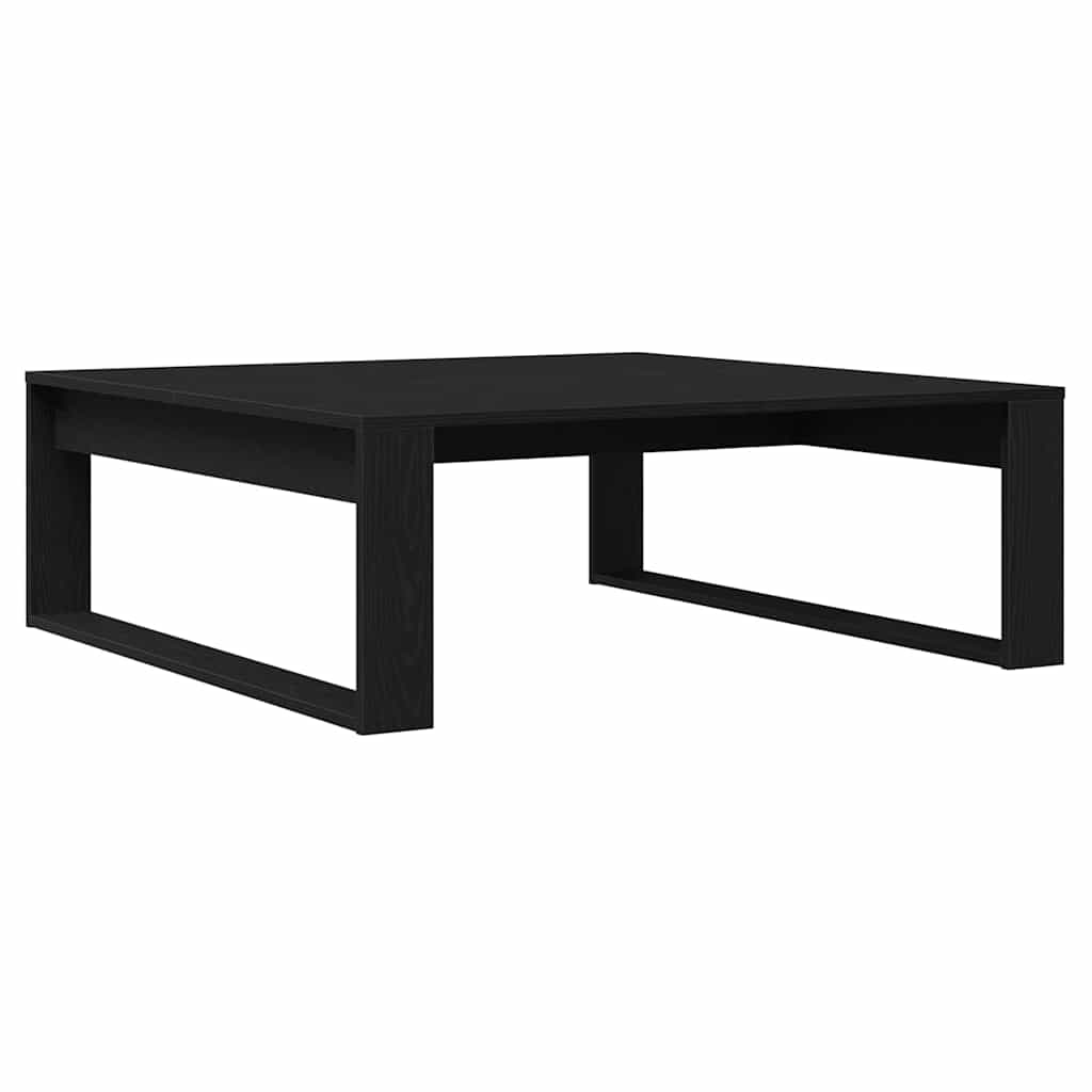 Salontafel Zwart Eiken 100 x 100 x 35 cm Bewerkt hout is nu te koop bij PeponiXL, paradijselijk wonen!