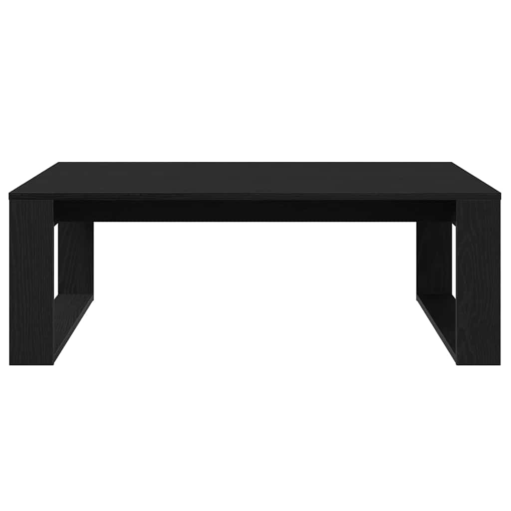 Salontafel Zwart Eiken 100 x 100 x 35 cm Bewerkt hout is nu te koop bij PeponiXL, paradijselijk wonen!