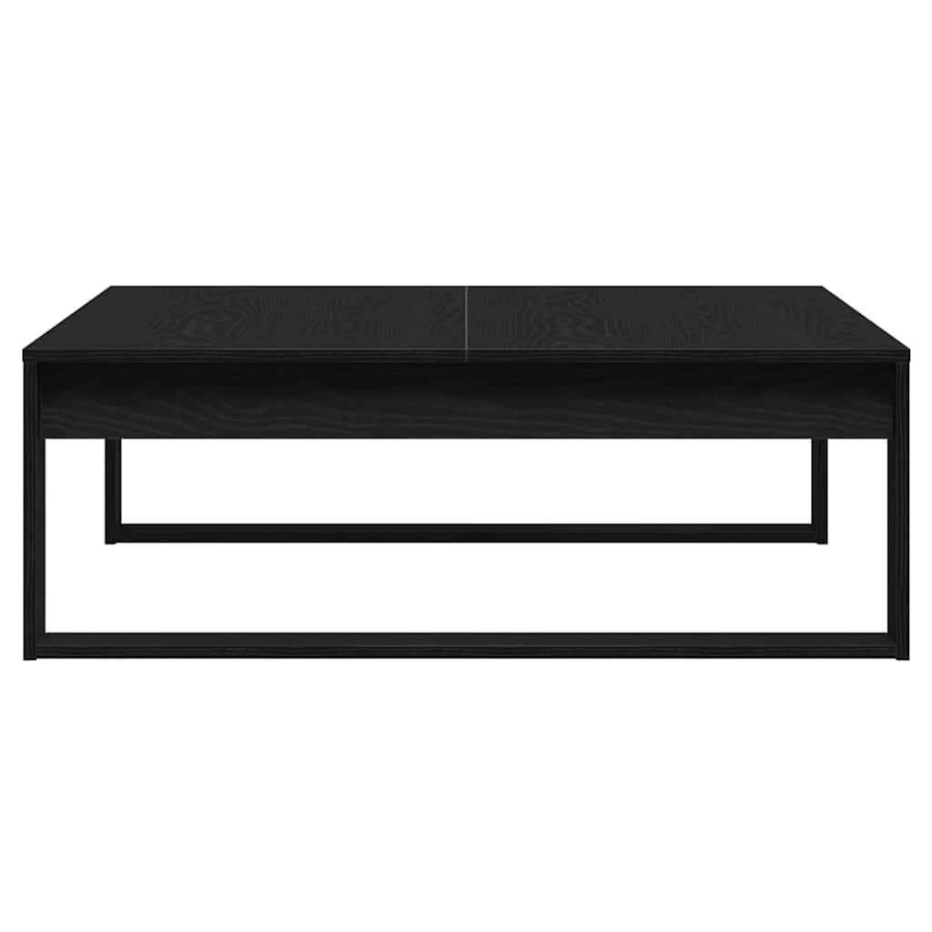Salontafel Zwart Eiken 100 x 100 x 35 cm Bewerkt hout is nu te koop bij PeponiXL, paradijselijk wonen!