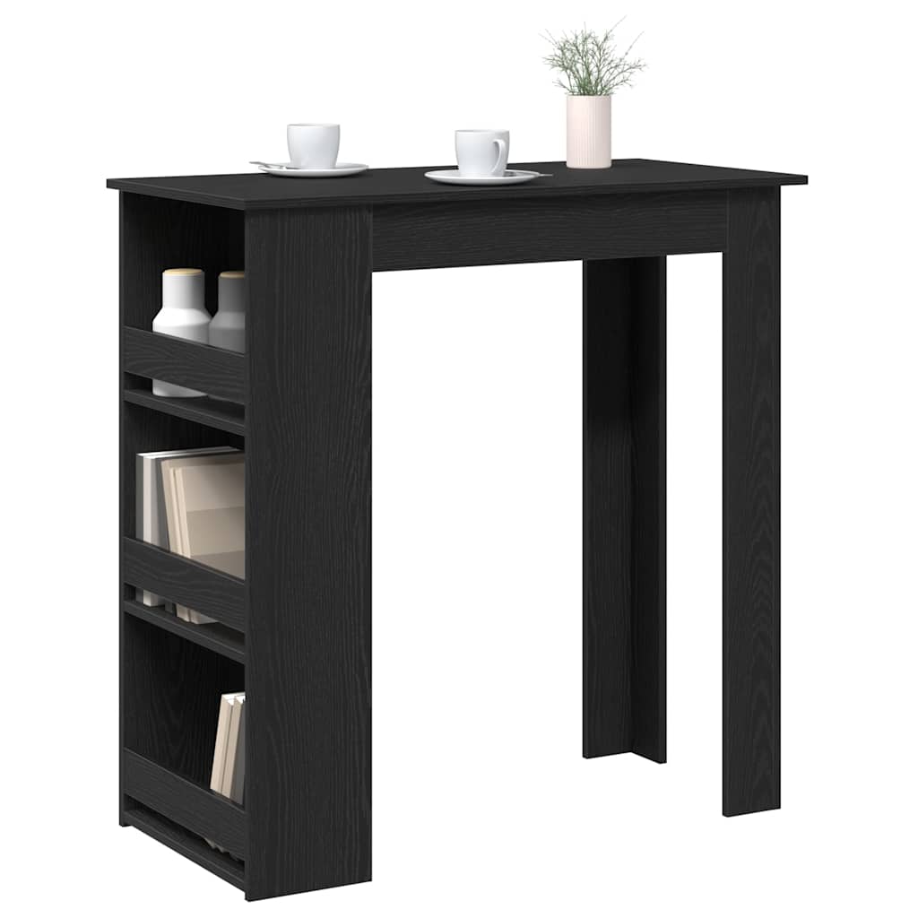 Bartafel met opbergrek 102x50x103,5 cm zwart eikenkleurig is nu te koop bij PeponiXL, paradijselijk wonen!