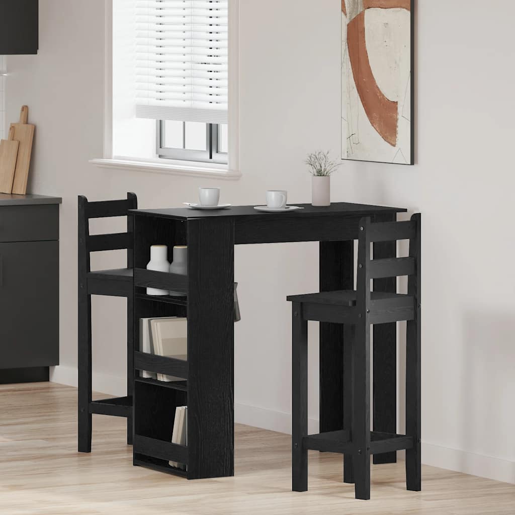 Bartafel met opbergrek 102x50x103,5 cm zwart eikenkleurig is nu te koop bij PeponiXL, paradijselijk wonen!