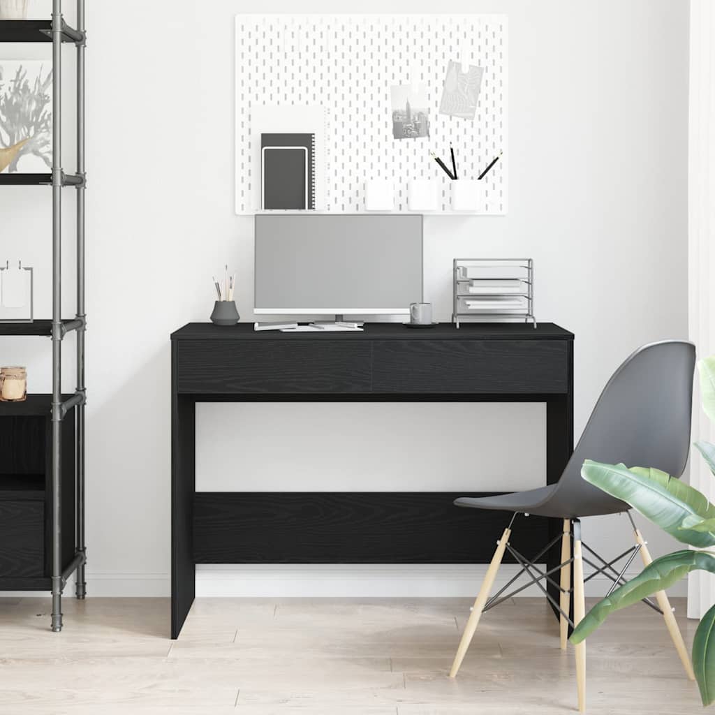 Bureau 101x50x76,5 cm spaanplaat zwart eikenkleurig is nu te koop bij PeponiXL, paradijselijk wonen!