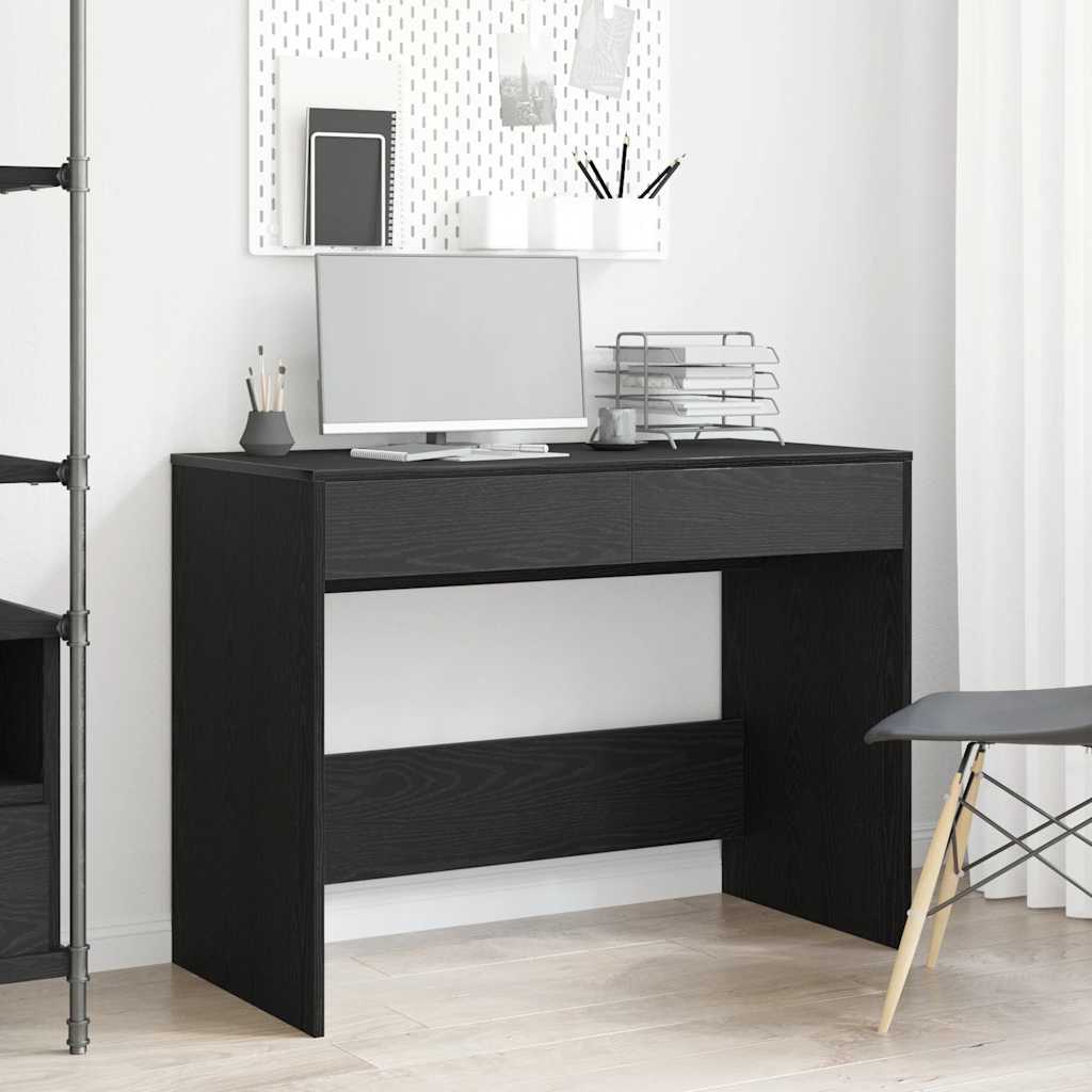Bureau 101x50x76,5 cm spaanplaat zwart eikenkleurig is nu te koop bij PeponiXL, paradijselijk wonen!