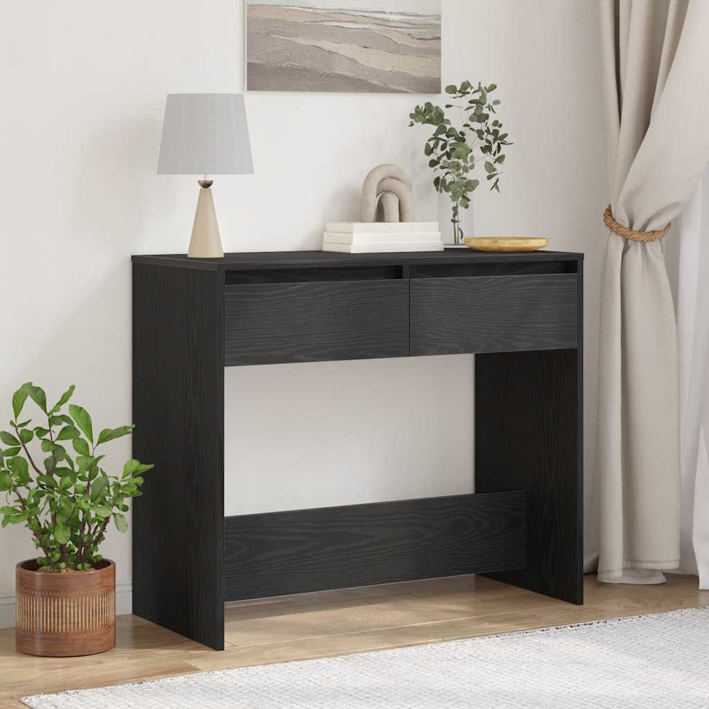 Wandtafel 89x41x76,5 cm spaanplaat zwart eikenkleurig is nu te koop bij PeponiXL, paradijselijk wonen!