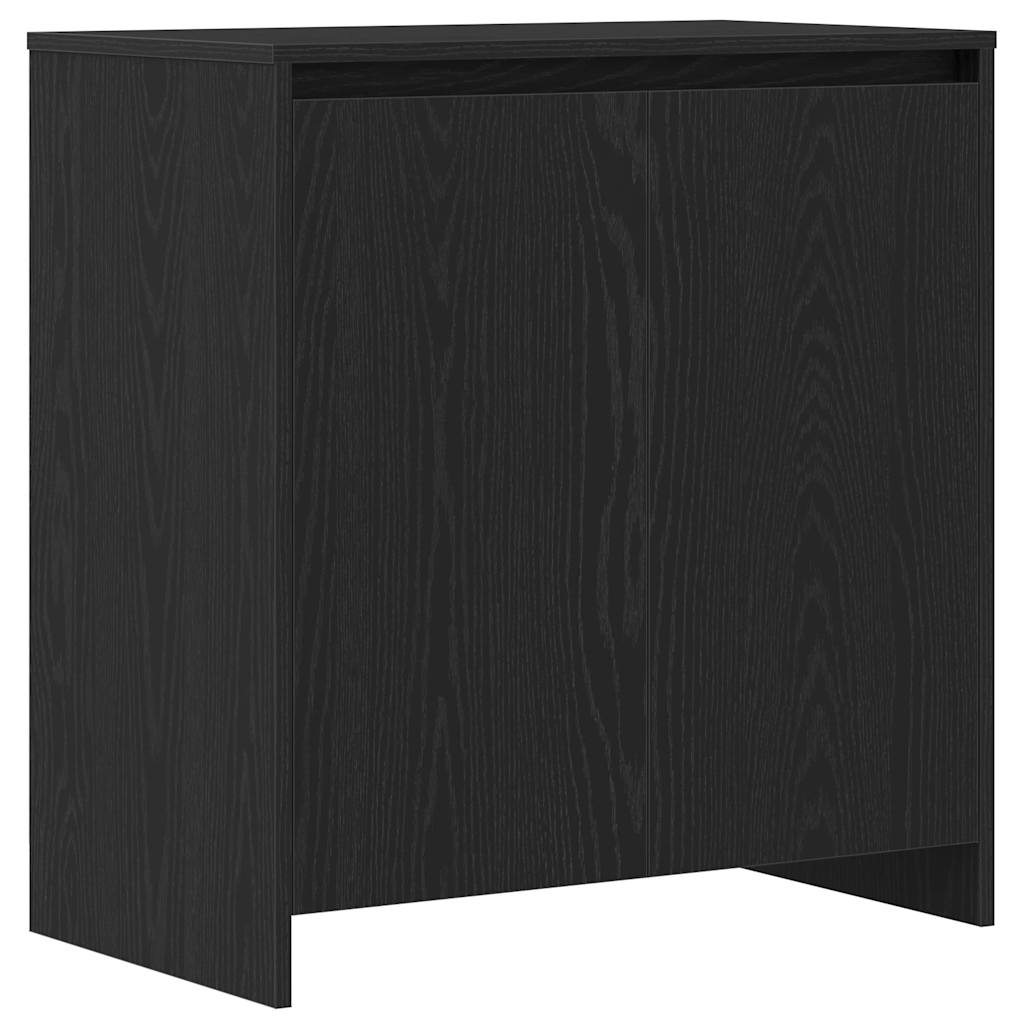 Dressoir zwart eiken 70x41x75 cm bewerkt hout is nu te koop bij PeponiXL, paradijselijk wonen!