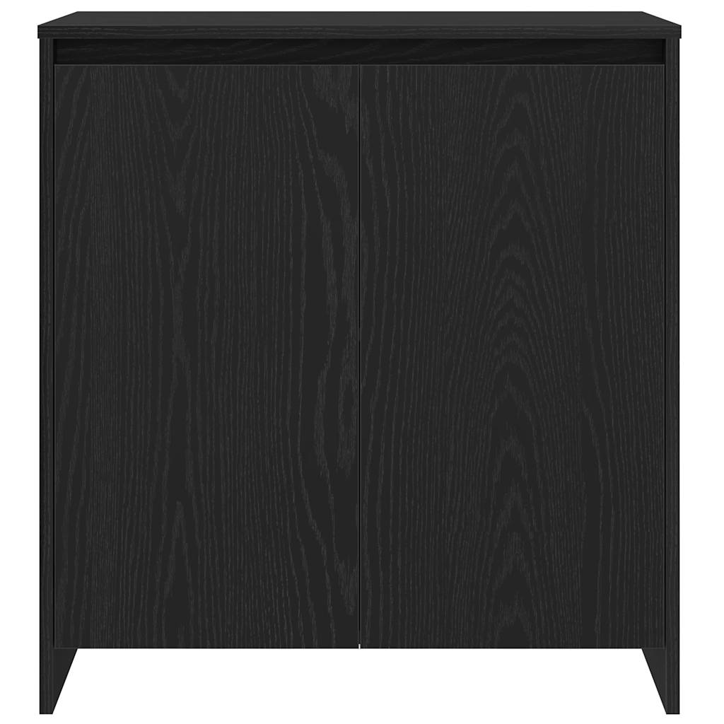 Dressoir zwart eiken 70x41x75 cm bewerkt hout is nu te koop bij PeponiXL, paradijselijk wonen!
