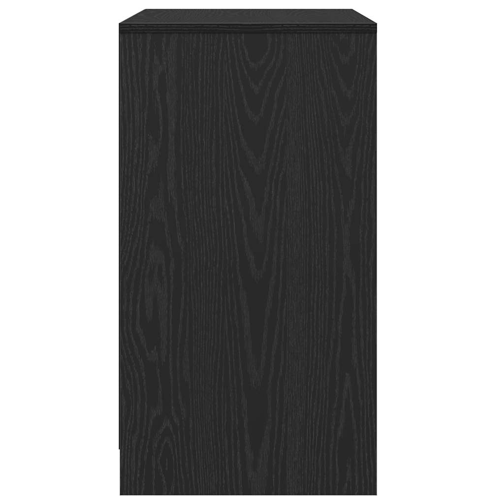 Dressoir zwart eiken 70x41x75 cm bewerkt hout is nu te koop bij PeponiXL, paradijselijk wonen!