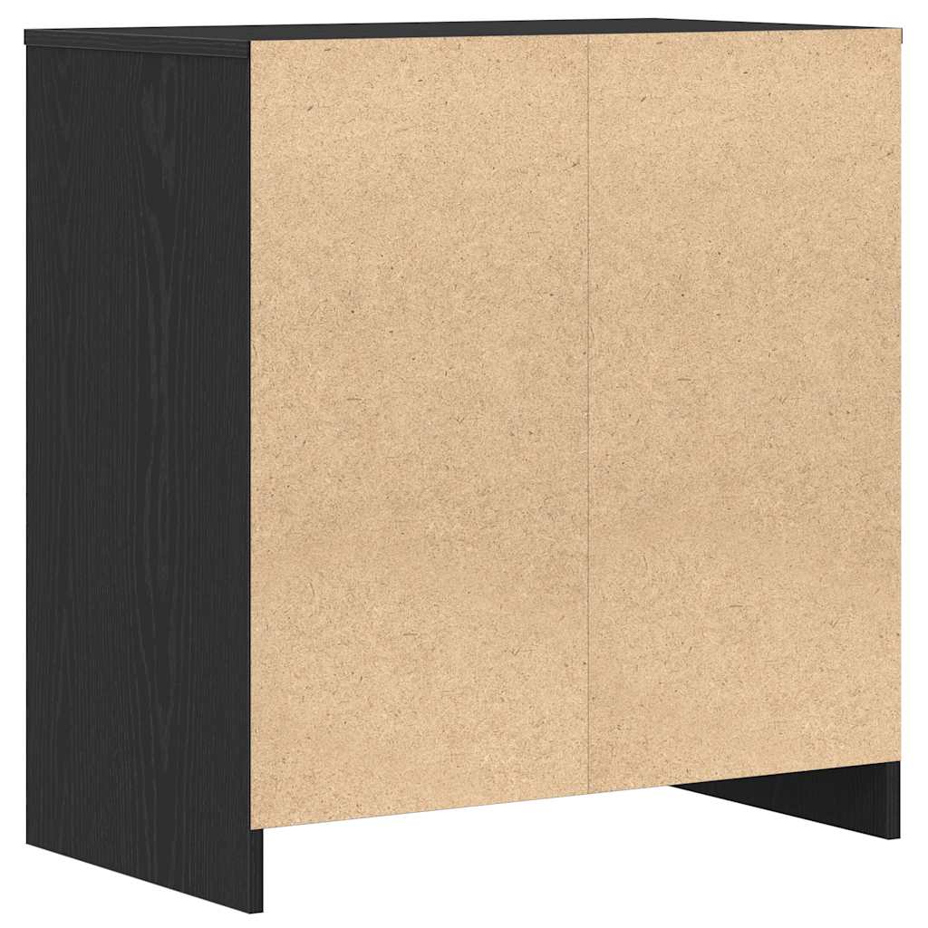 Dressoir zwart eiken 70x41x75 cm bewerkt hout is nu te koop bij PeponiXL, paradijselijk wonen!