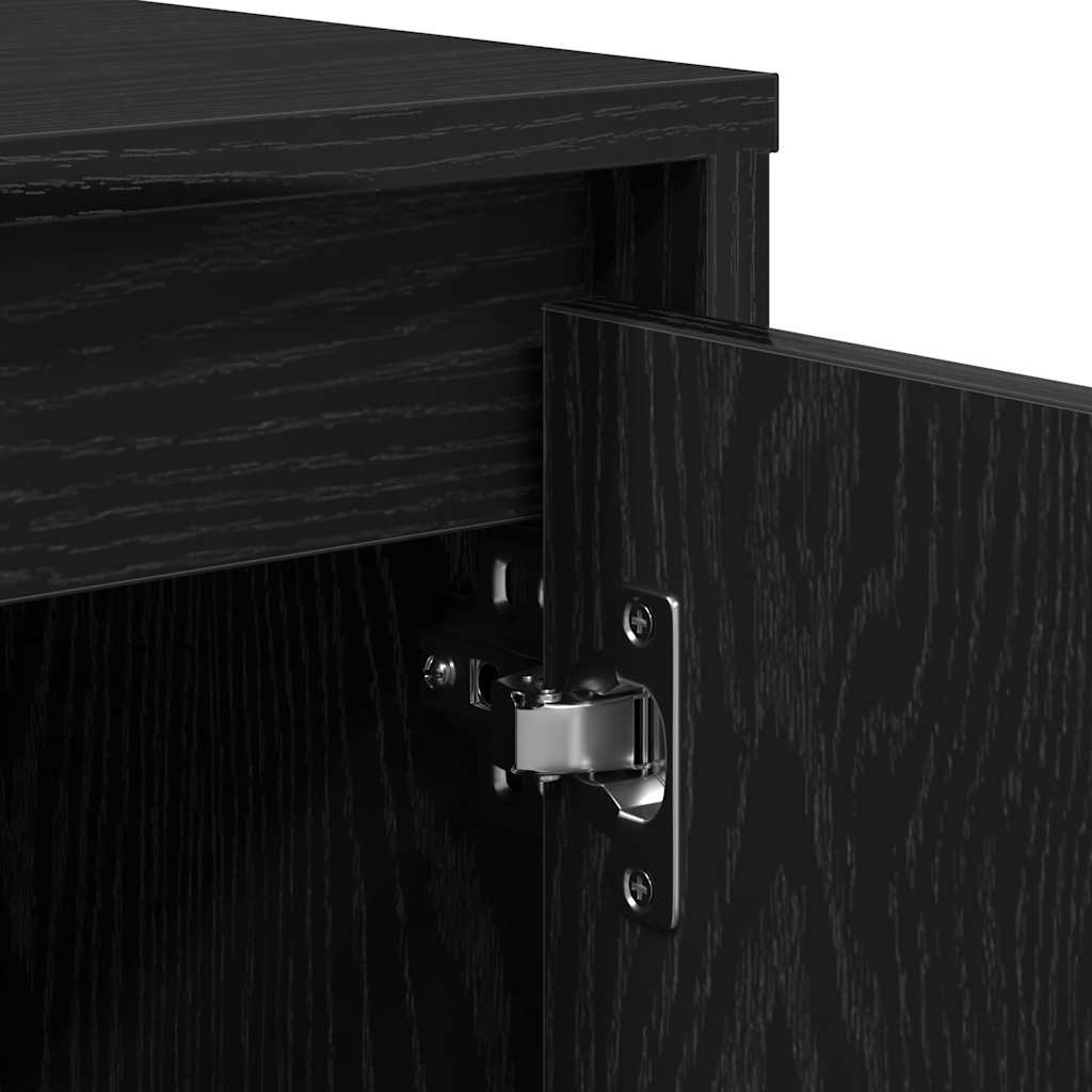 Dressoir zwart eiken 70x41x75 cm bewerkt hout is nu te koop bij PeponiXL, paradijselijk wonen!