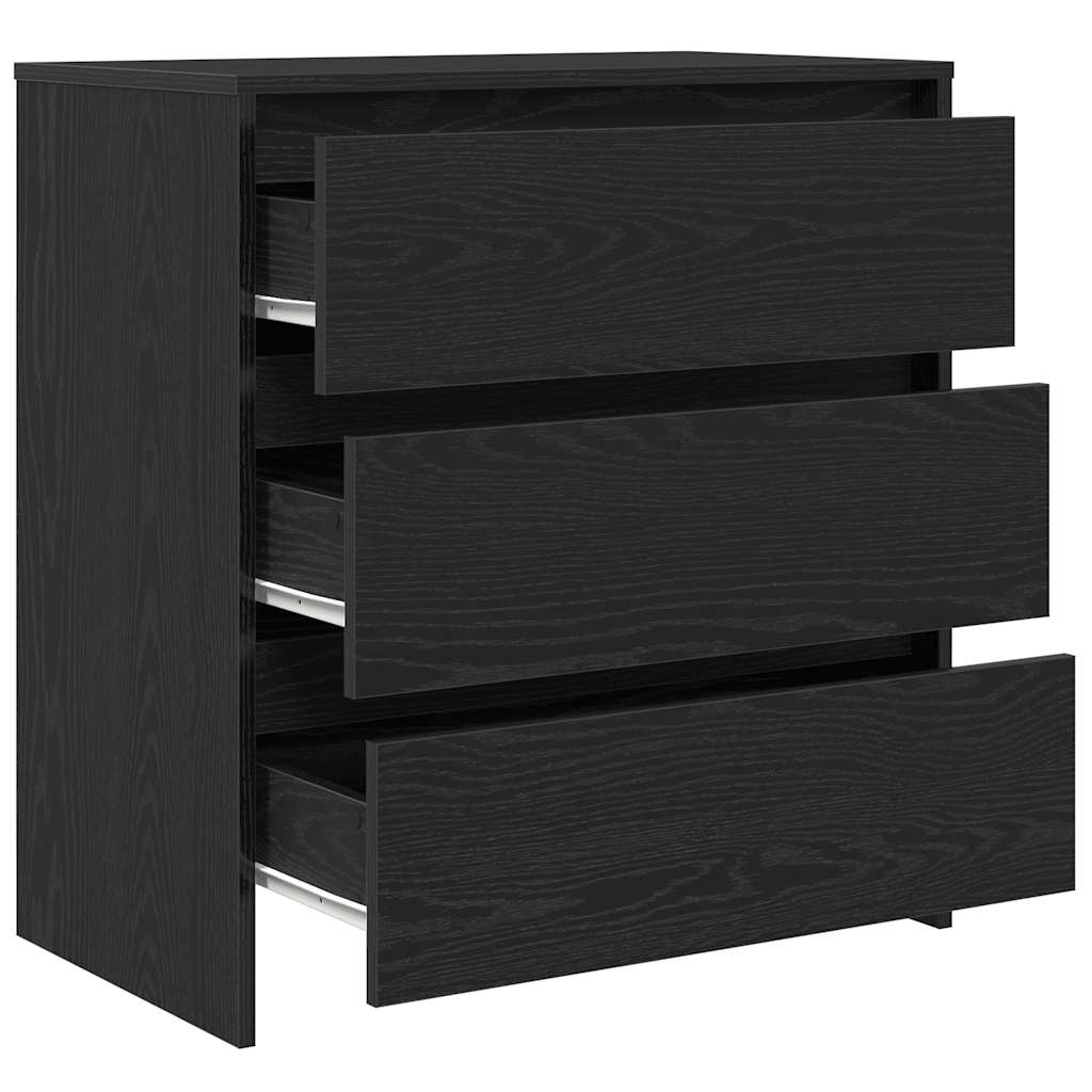 Dressoir 70x41x75 cm bewerkt hout zwart eikenkleur is nu te koop bij PeponiXL, paradijselijk wonen!