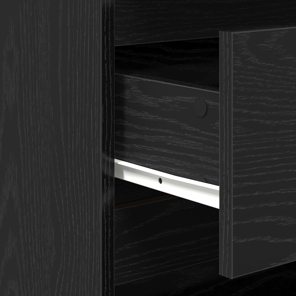 Dressoir 70x41x75 cm bewerkt hout zwart eikenkleur is nu te koop bij PeponiXL, paradijselijk wonen!