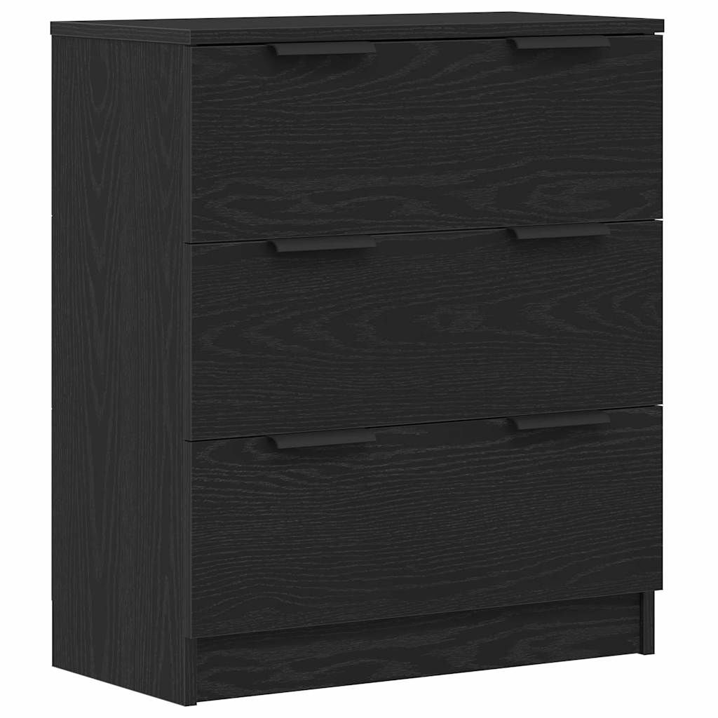 Dressoir met lade Zwart Eiken 60 x 30 x 70 cm Bewerkt hout is nu te koop bij PeponiXL, paradijselijk wonen!