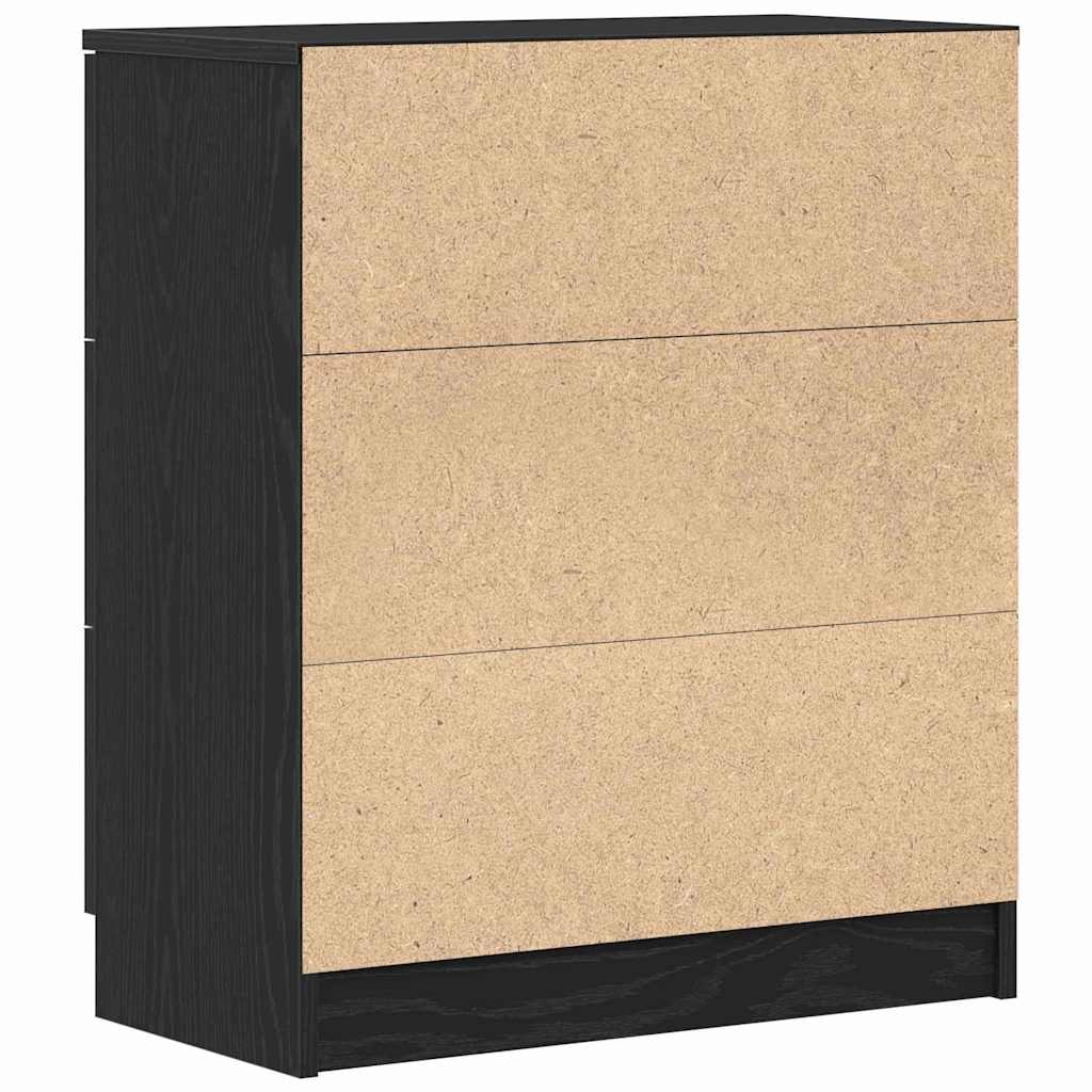 Dressoir met lade Zwart Eiken 60 x 30 x 70 cm Bewerkt hout is nu te koop bij PeponiXL, paradijselijk wonen!