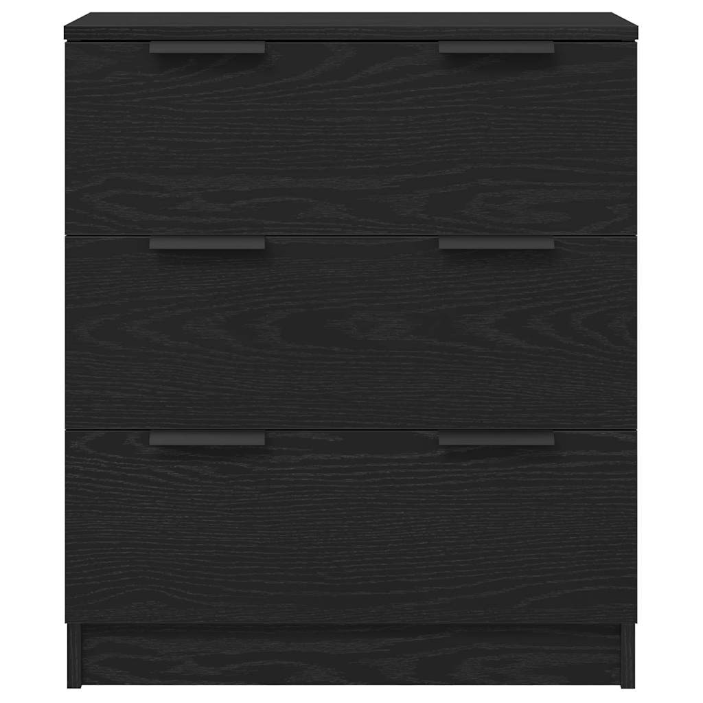 Dressoir met lade Zwart Eiken 60 x 30 x 70 cm Bewerkt hout is nu te koop bij PeponiXL, paradijselijk wonen!