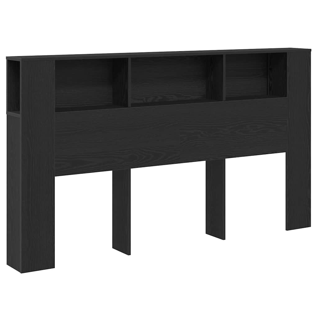 Hoofdeinde kas Zwart Eiken 180 x 18,5 x 102,5 cm Bewerkt hout is nu te koop bij PeponiXL, paradijselijk wonen!