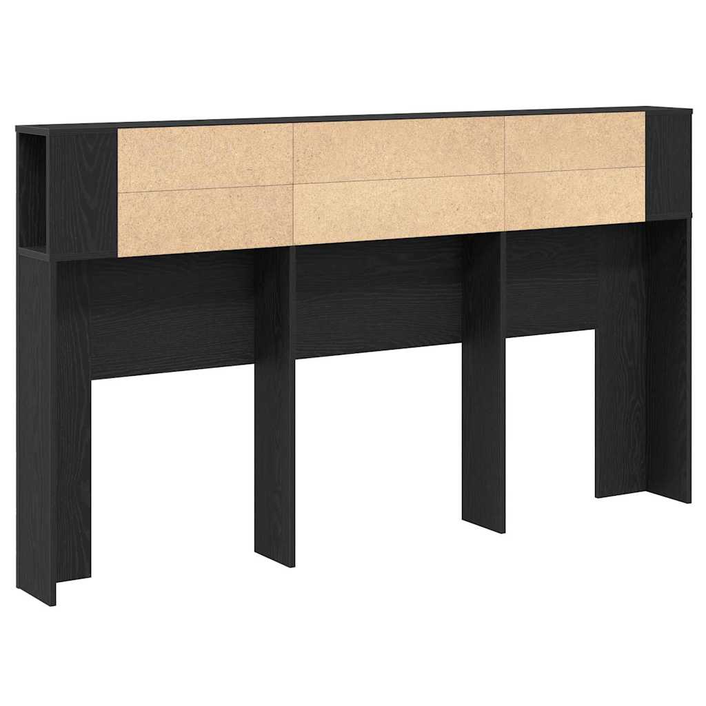 Hoofdeinde kas Zwart Eiken 180 x 18,5 x 102,5 cm Bewerkt hout is nu te koop bij PeponiXL, paradijselijk wonen!