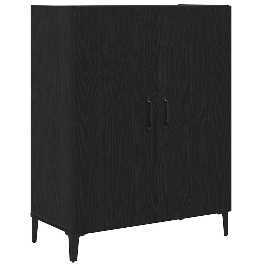 Dressoir 69,5x34x90 cm spaanplaat zwart eikenkleurig is nu te koop bij PeponiXL, paradijselijk wonen!