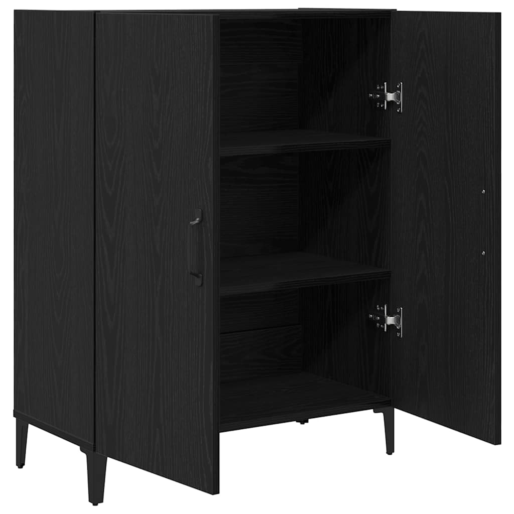 Dressoir 69,5x34x90 cm spaanplaat zwart eikenkleurig is nu te koop bij PeponiXL, paradijselijk wonen!