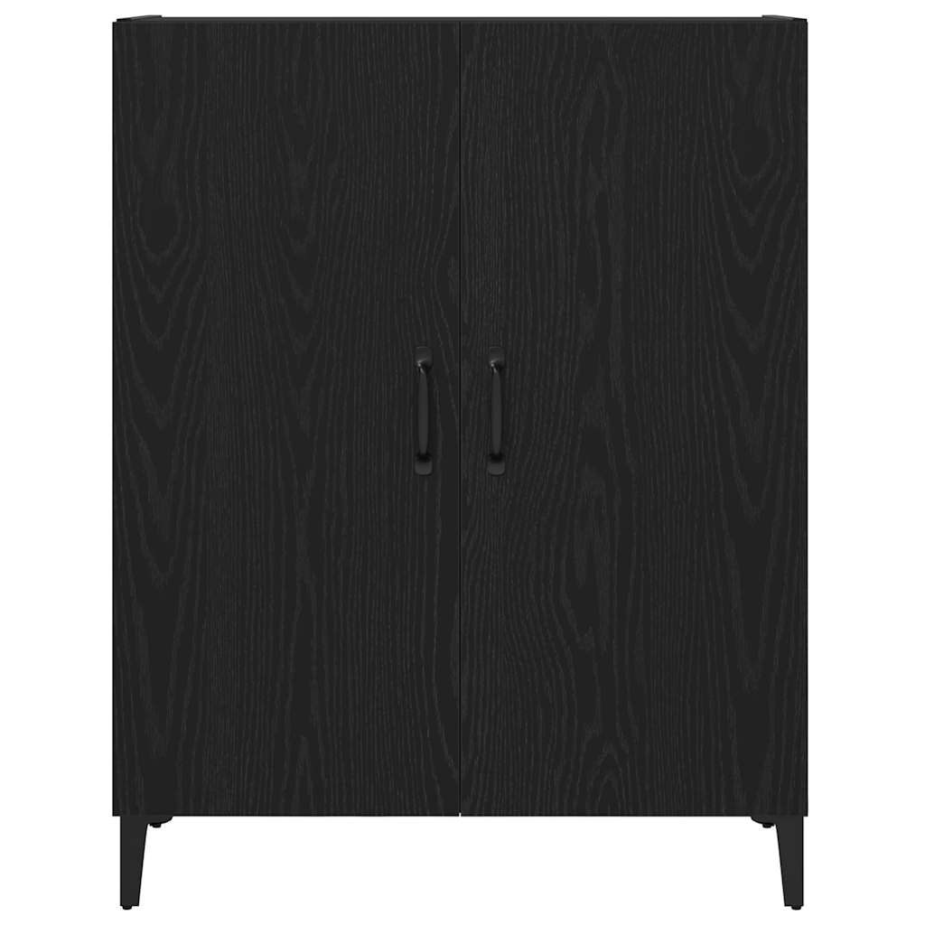 Dressoir 69,5x34x90 cm spaanplaat zwart eikenkleurig is nu te koop bij PeponiXL, paradijselijk wonen!