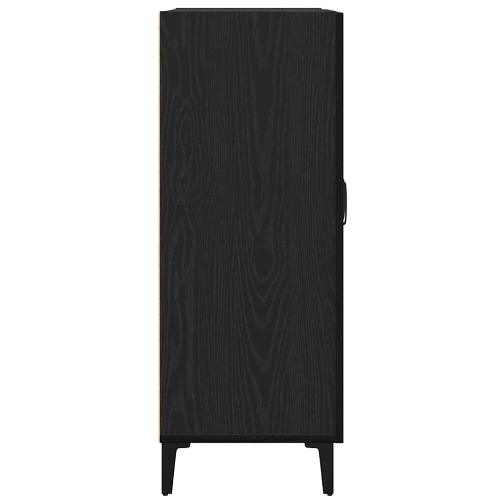 Dressoir 69,5x34x90 cm spaanplaat zwart eikenkleurig is nu te koop bij PeponiXL, paradijselijk wonen!