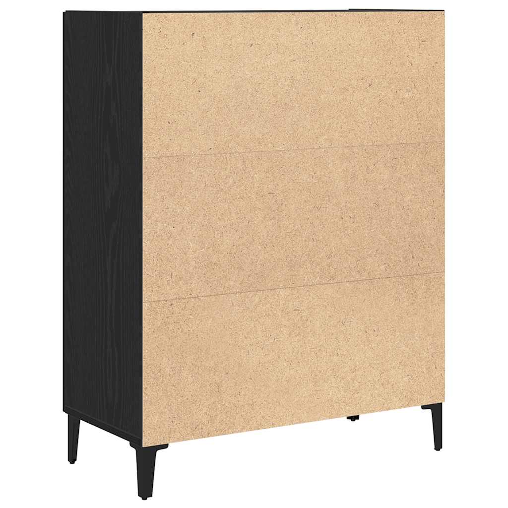 Dressoir 69,5x34x90 cm spaanplaat zwart eikenkleurig is nu te koop bij PeponiXL, paradijselijk wonen!