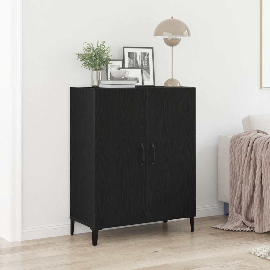 Dressoir 69,5x34x90 cm spaanplaat zwart eikenkleurig is nu te koop bij PeponiXL, paradijselijk wonen!