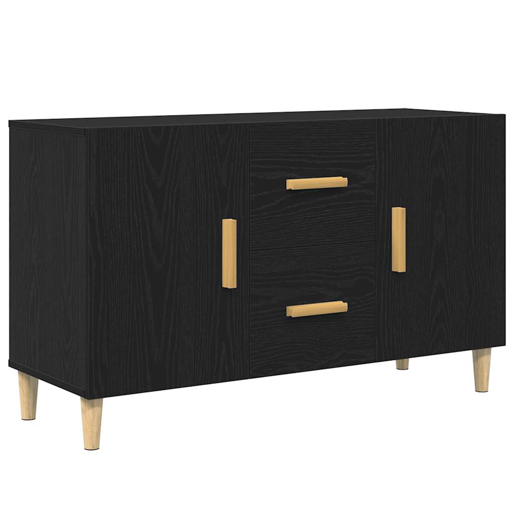 Dressoir 100x36x60 cm spaanplaat zwart eikenkleurig is nu te koop bij PeponiXL, paradijselijk wonen!