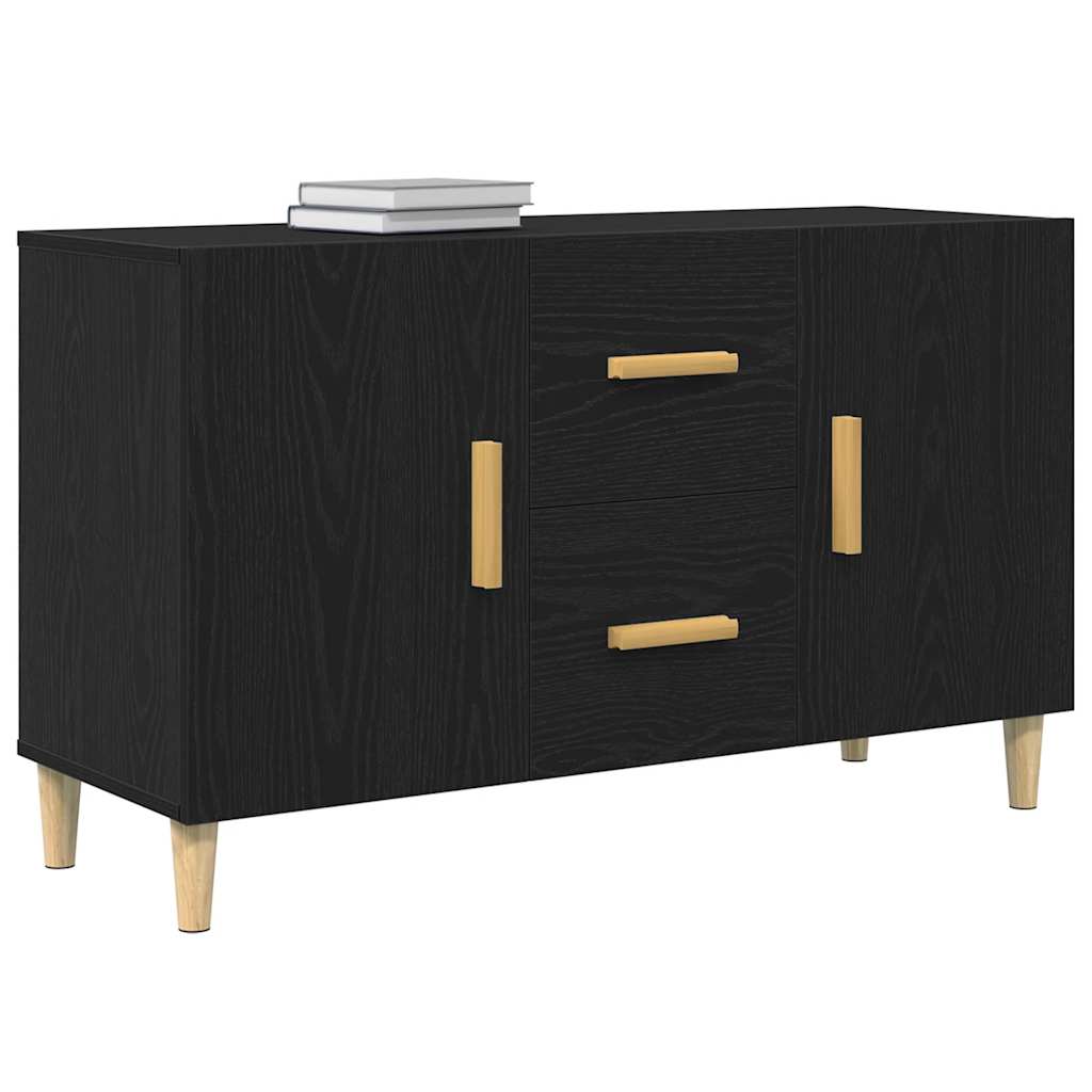 Dressoir 100x36x60 cm spaanplaat zwart eikenkleurig is nu te koop bij PeponiXL, paradijselijk wonen!