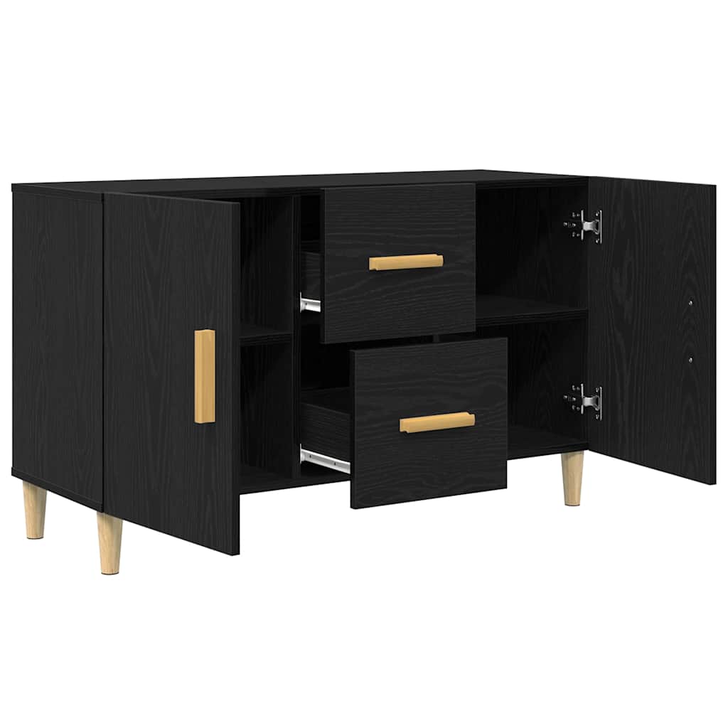 Dressoir 100x36x60 cm spaanplaat zwart eikenkleurig is nu te koop bij PeponiXL, paradijselijk wonen!