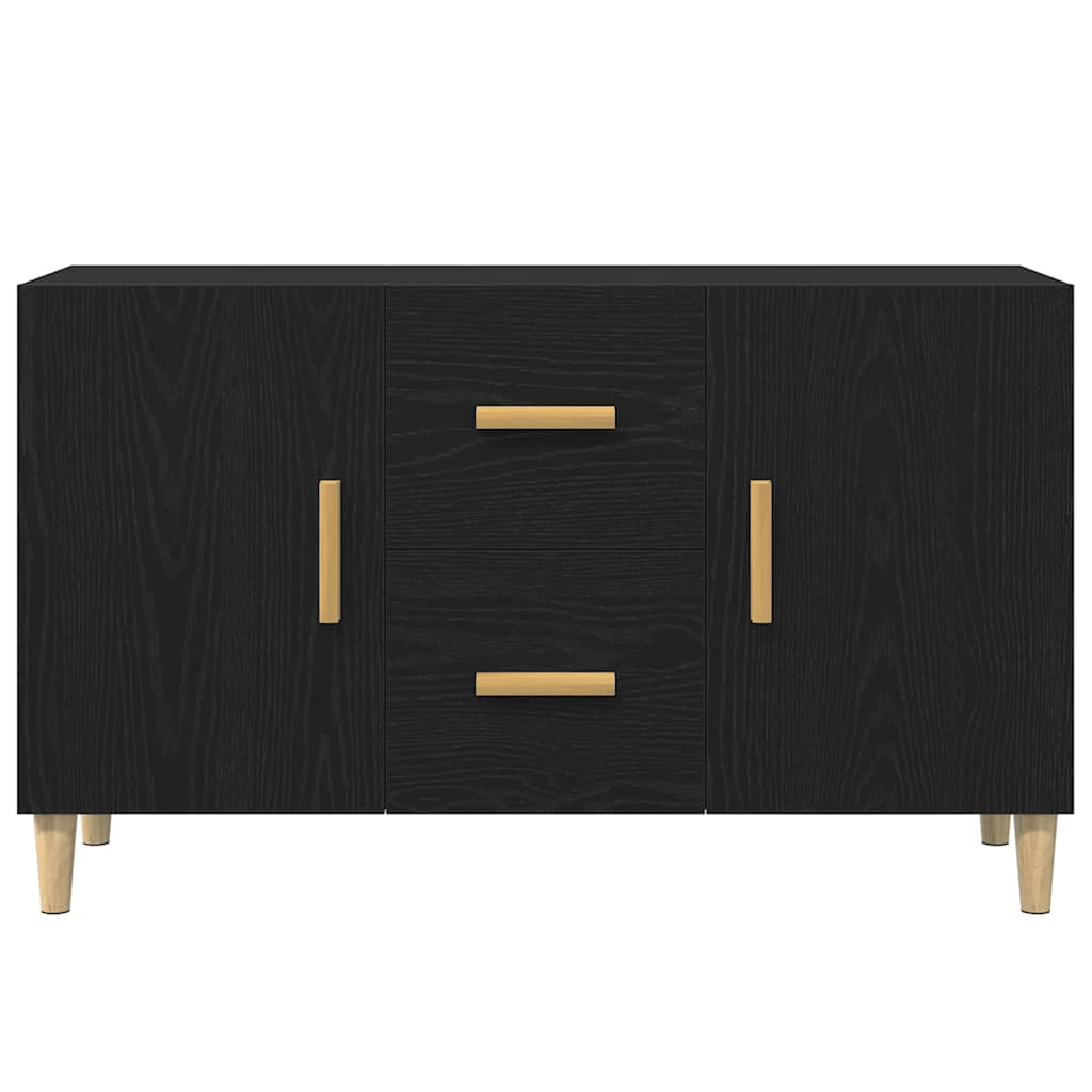 Dressoir 100x36x60 cm spaanplaat zwart eikenkleurig is nu te koop bij PeponiXL, paradijselijk wonen!