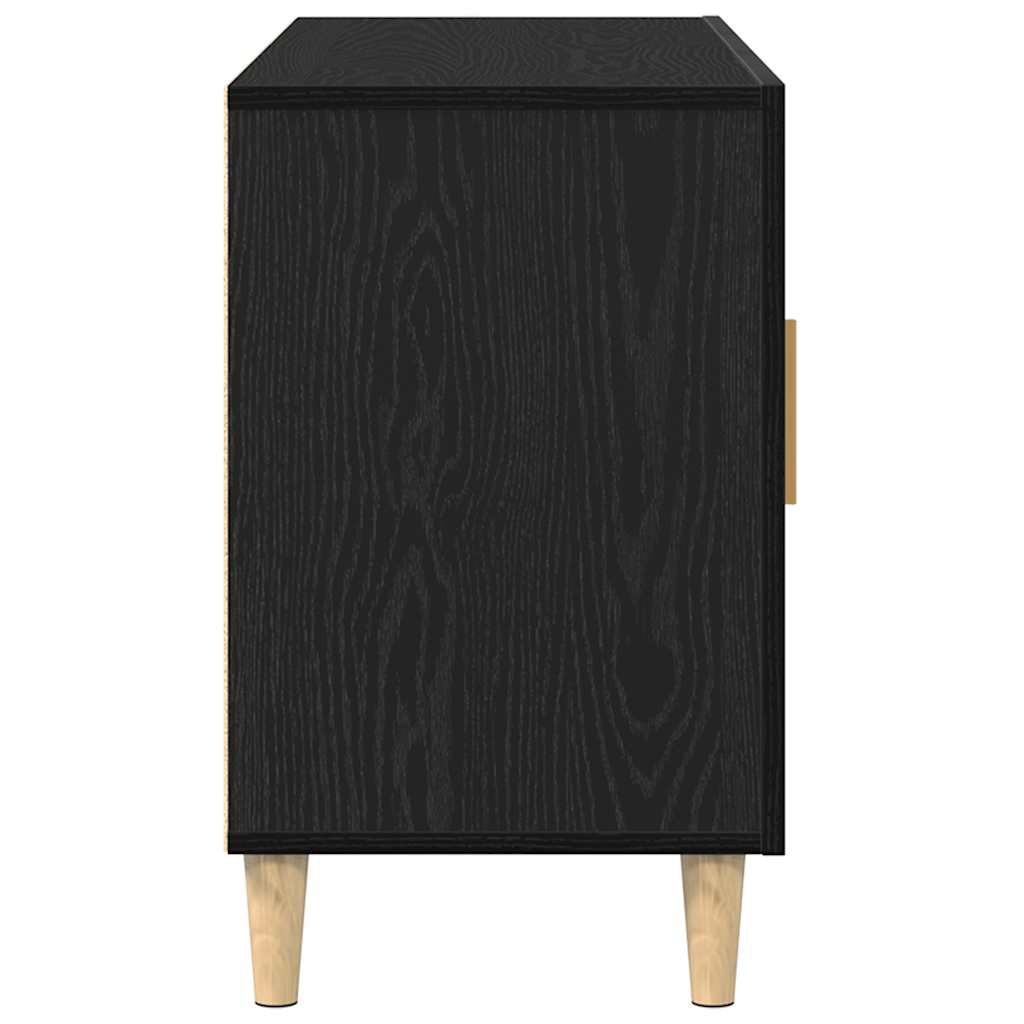 Dressoir 100x36x60 cm spaanplaat zwart eikenkleurig is nu te koop bij PeponiXL, paradijselijk wonen!