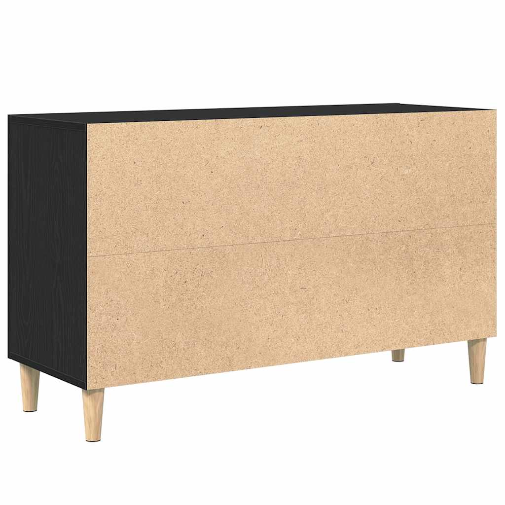 Dressoir 100x36x60 cm spaanplaat zwart eikenkleurig is nu te koop bij PeponiXL, paradijselijk wonen!