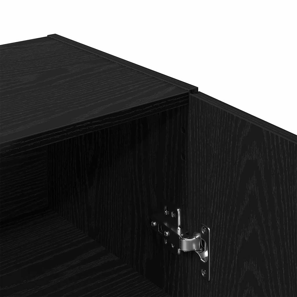 Dressoir 100x36x60 cm spaanplaat zwart eikenkleurig is nu te koop bij PeponiXL, paradijselijk wonen!