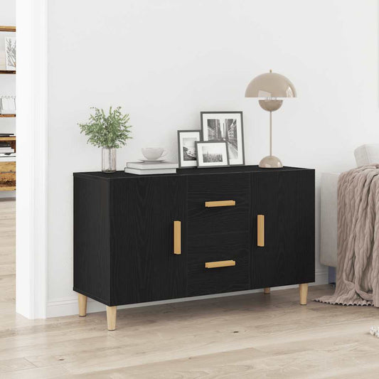 Dressoir 100x36x60 cm spaanplaat zwart eikenkleurig is nu te koop bij PeponiXL, paradijselijk wonen!
