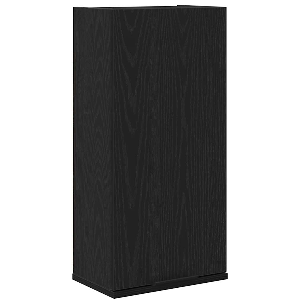Wandkast zwart eiken 32x20x67 cm bewerkt hout is nu te koop bij PeponiXL, paradijselijk wonen!