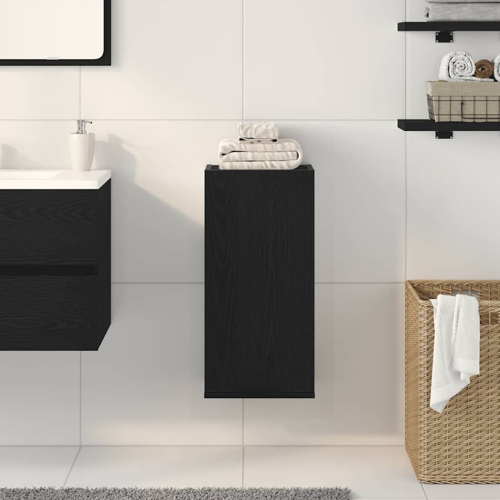 Wandkast zwart eiken 32x20x67 cm bewerkt hout is nu te koop bij PeponiXL, paradijselijk wonen!