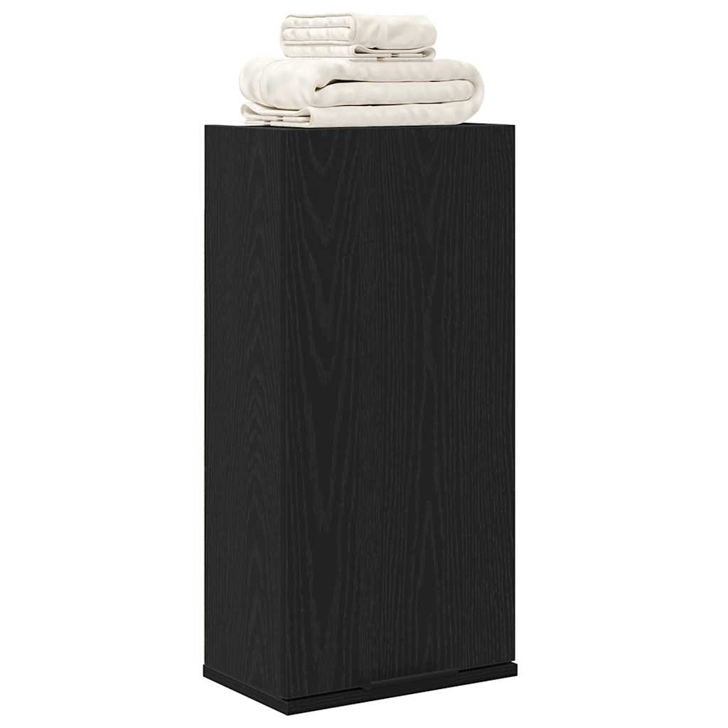 Wandkast zwart eiken 32x20x67 cm bewerkt hout is nu te koop bij PeponiXL, paradijselijk wonen!