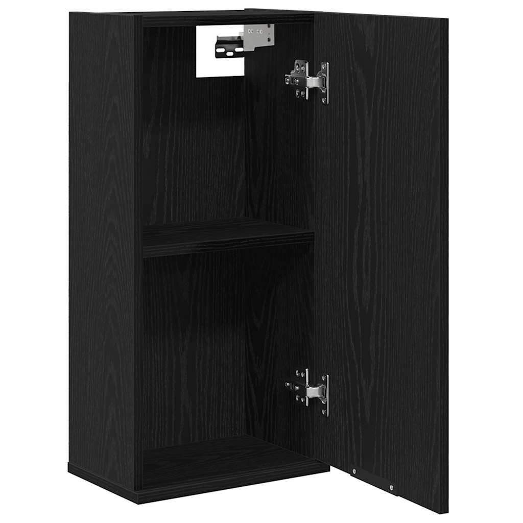 Wandkast zwart eiken 32x20x67 cm bewerkt hout is nu te koop bij PeponiXL, paradijselijk wonen!