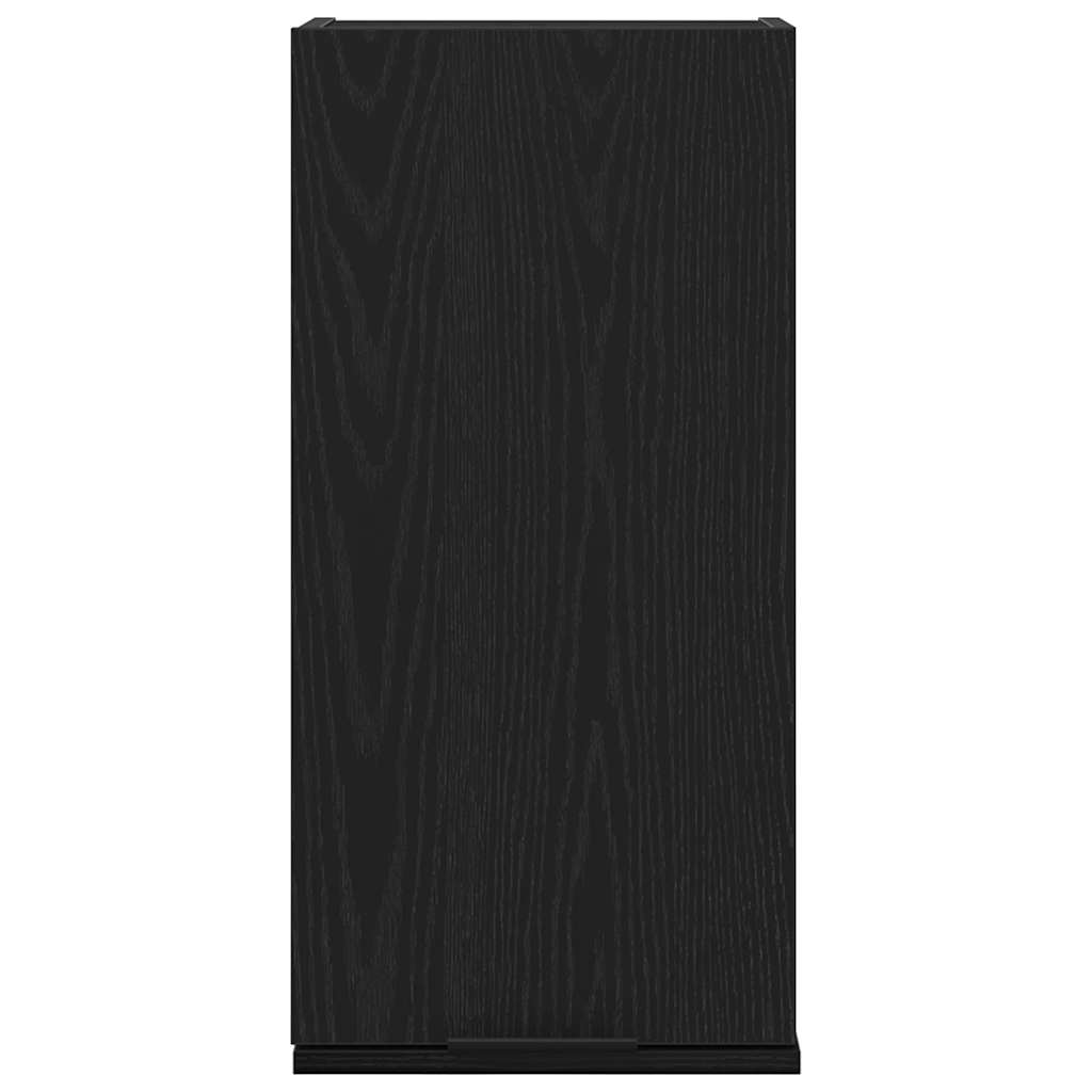 Wandkast zwart eiken 32x20x67 cm bewerkt hout is nu te koop bij PeponiXL, paradijselijk wonen!