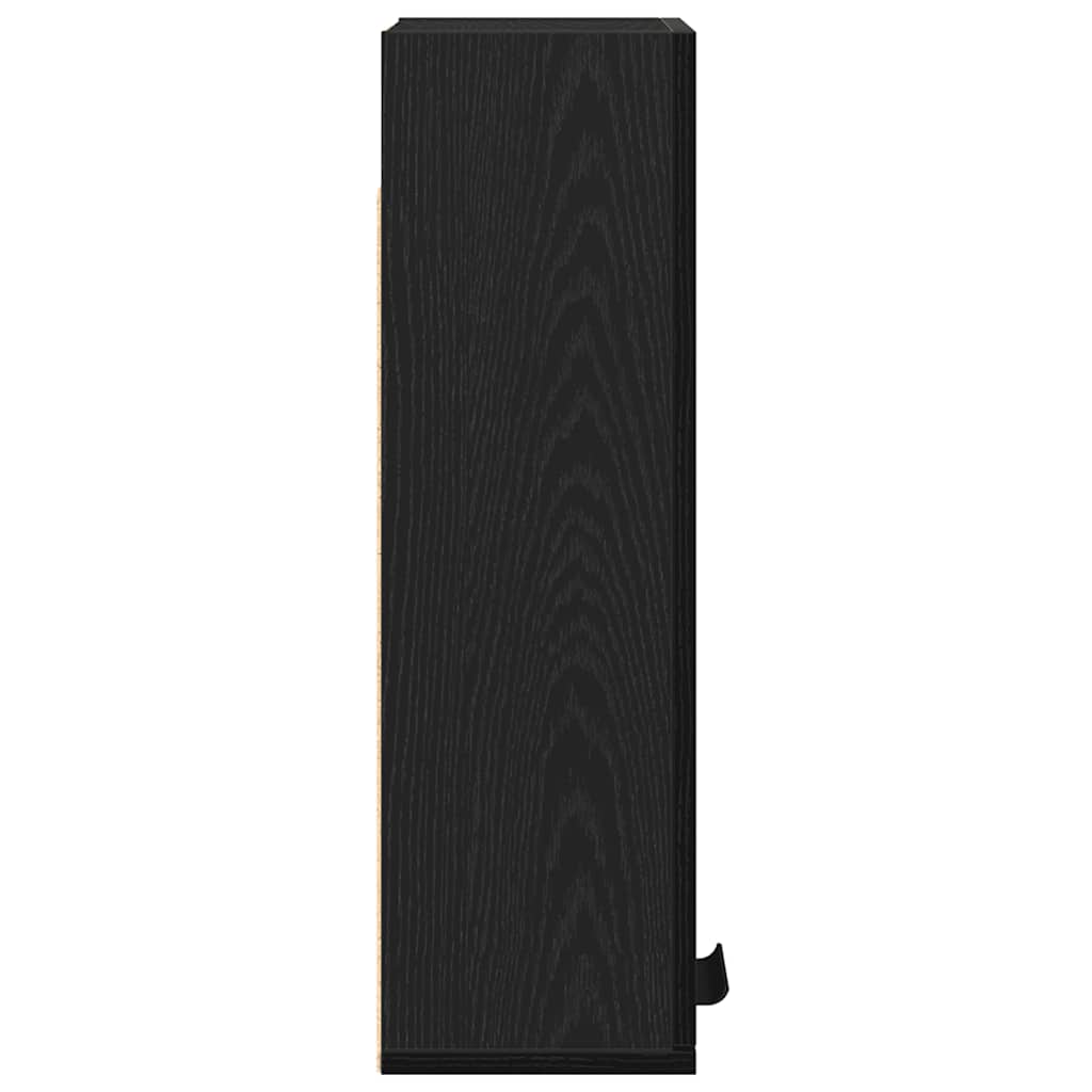 Wandkast zwart eiken 32x20x67 cm bewerkt hout is nu te koop bij PeponiXL, paradijselijk wonen!