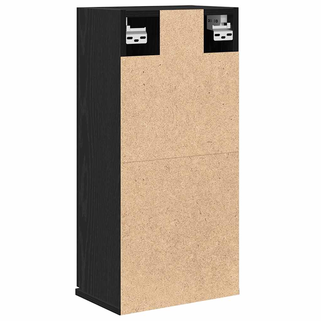 Wandkast zwart eiken 32x20x67 cm bewerkt hout is nu te koop bij PeponiXL, paradijselijk wonen!