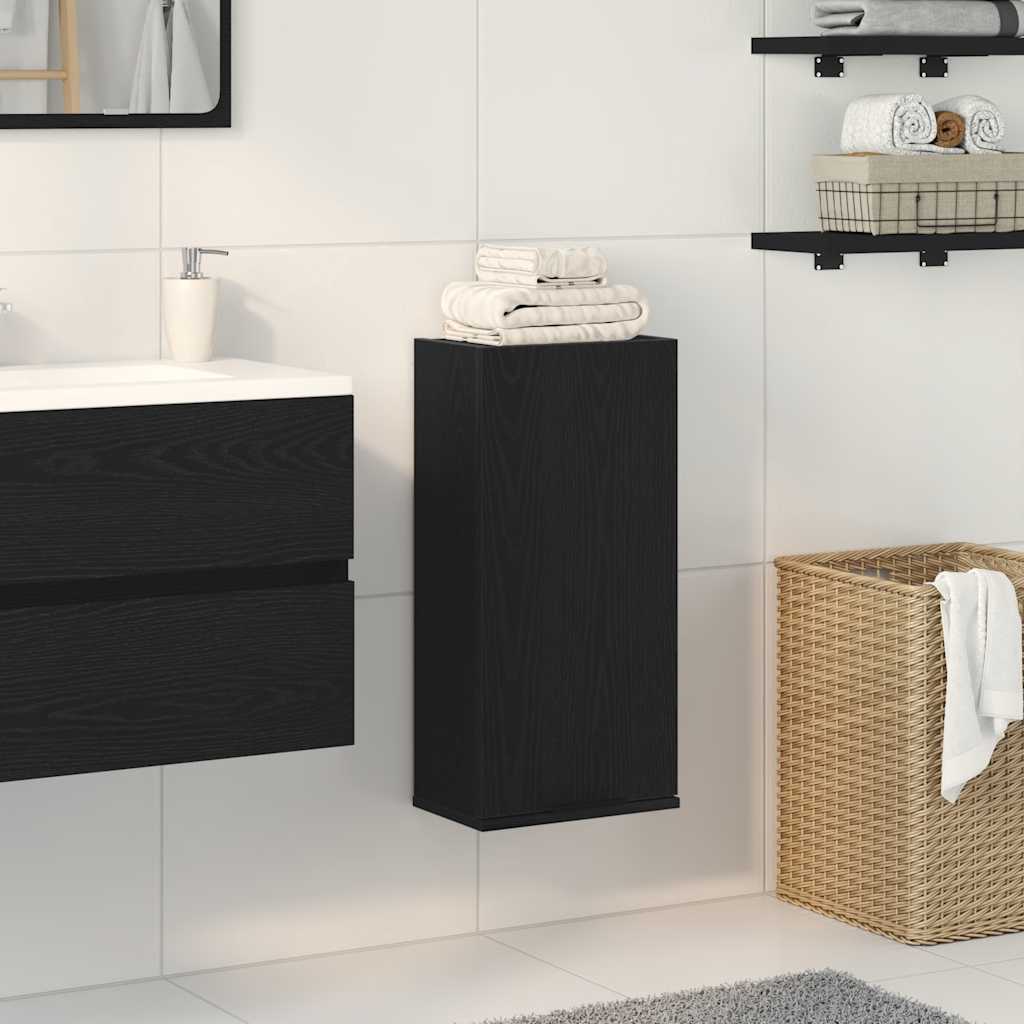 Wandkast zwart eiken 32x20x67 cm bewerkt hout is nu te koop bij PeponiXL, paradijselijk wonen!