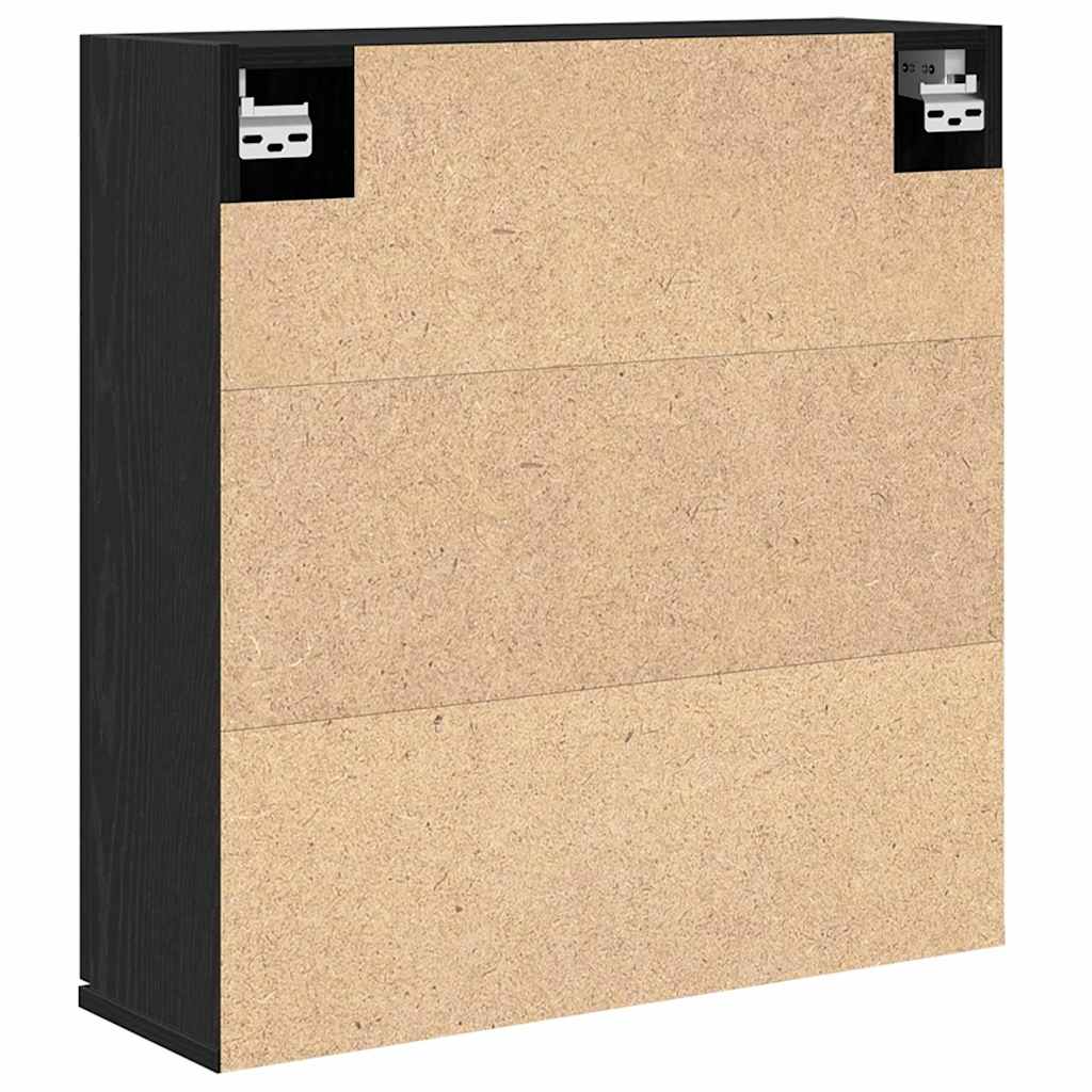Spiegelkast met plank Zwart Eiken 64 x 20 x 67 cm Bewerkt hout is nu te koop bij PeponiXL, paradijselijk wonen!