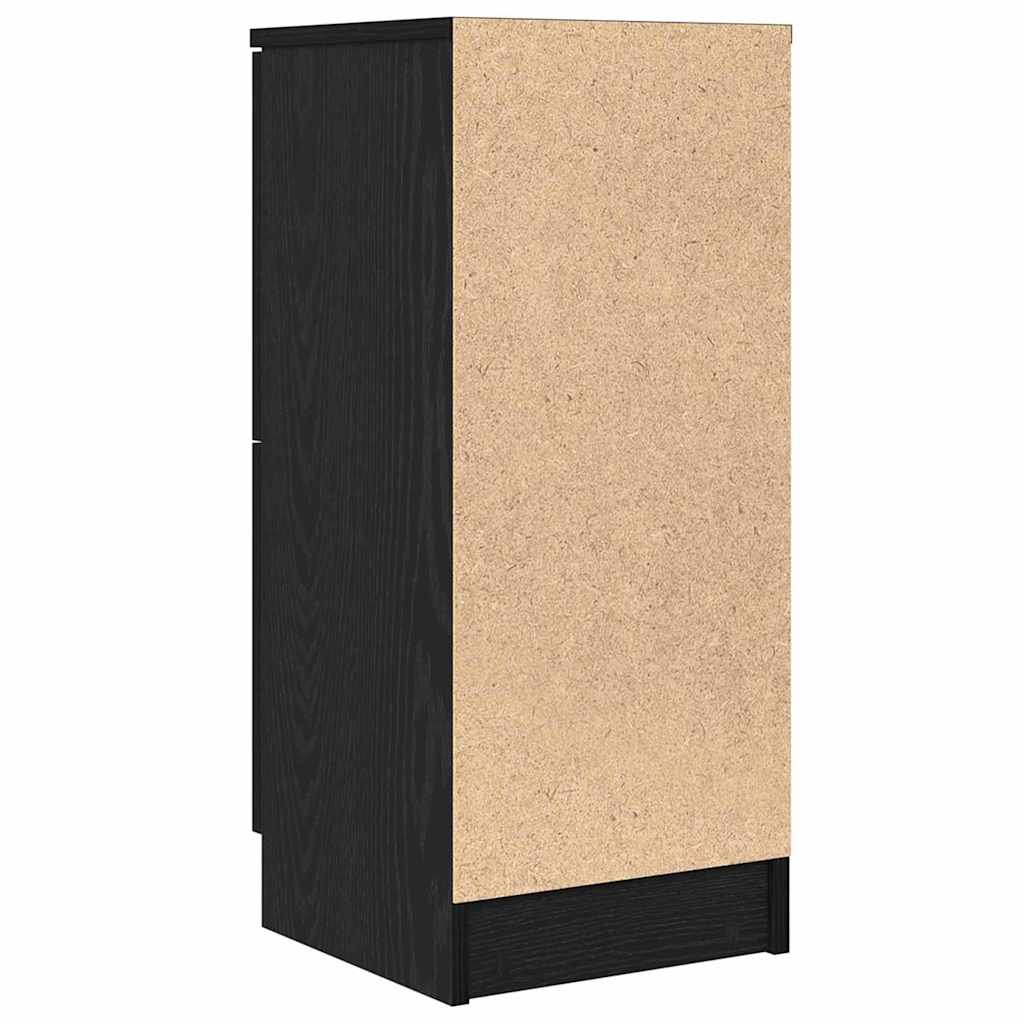 Dressoir Zwart Eiken 30 x 30 x 70 cm Bewerkt hout is nu te koop bij PeponiXL, paradijselijk wonen!