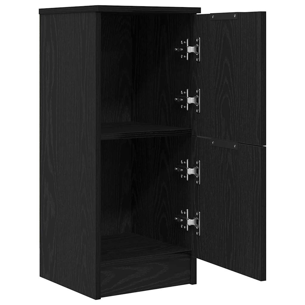 Dressoir 2 pcs Zwart Eiken 30 x 30 x 70 cm Bewerkt hout is nu te koop bij PeponiXL, paradijselijk wonen!