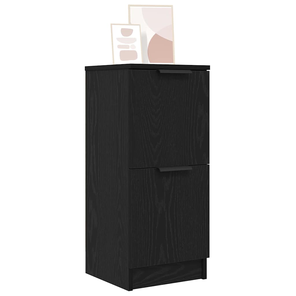Dressoir 2 pcs Zwart Eiken 30 x 30 x 70 cm Bewerkt hout is nu te koop bij PeponiXL, paradijselijk wonen!
